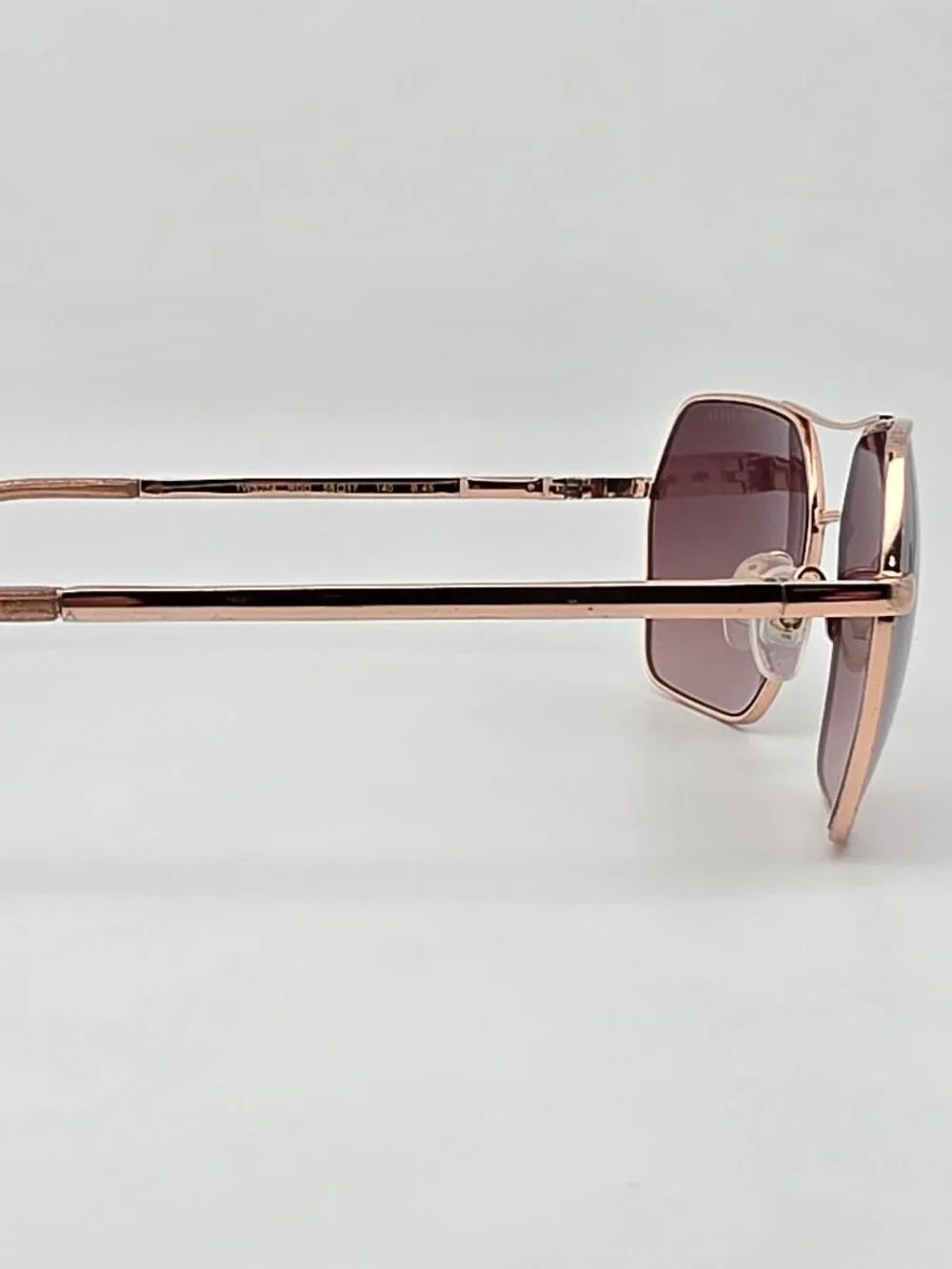 Ted Baker TWS254 Rose Gold Glitter Frame Purple Gradient Lens Aviator Sunglasses
